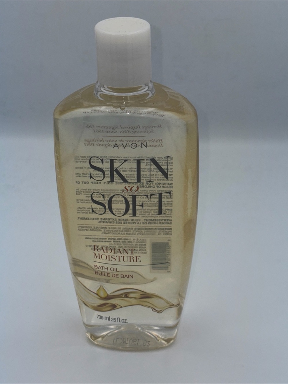 Jumbo Avon Skin So Soft Radiant Moisture Bath Oil 25 oz. New, Sealed